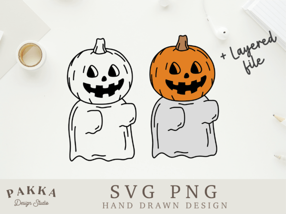 Layered Halloween Pumpkin Ghost SVG PNG Review