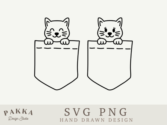 Pocket Cat Svg Png Kawaii Outline Review